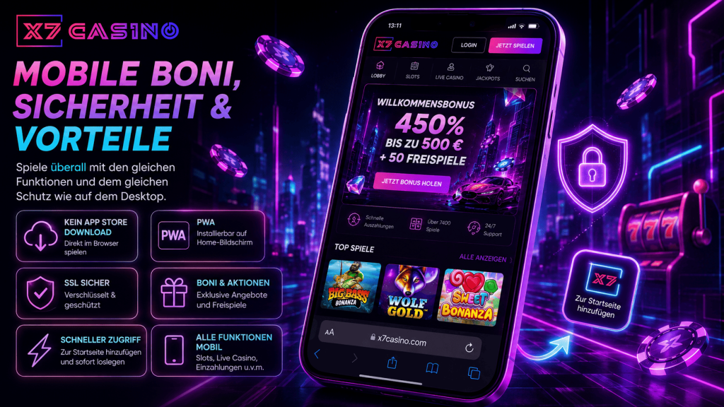 X7 Casino mobile Boni, PWA Vorteile und sichere Nutzung auf dem Smartphone