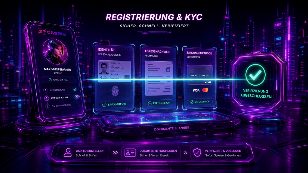 X7 Casino Registrierung und KYC-Verifizierung mit Identitätsprüfung