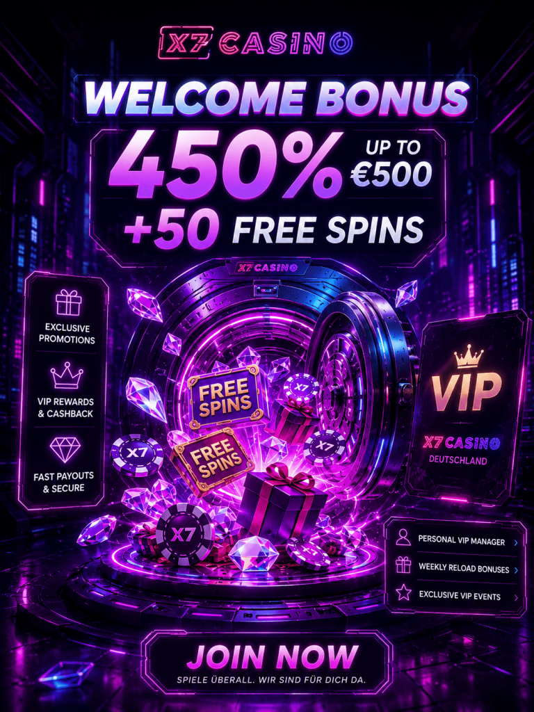 X7 Casino Willkommensbonus und VIP-Belohnungen mit Freispiele und Bonus